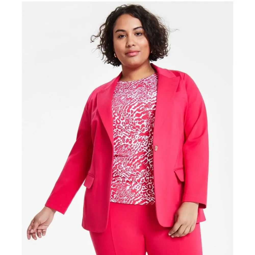 Michael Kors Knit One-Button Blazer & Matching Split-Hem Legging Pants Suit Set